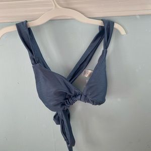 blue shimmery bikini top